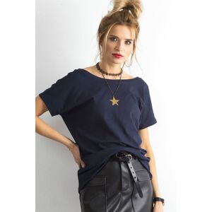 BASIC FEEL GOOD Bavlněné tričko Lucia navy blue Velikost: XL
