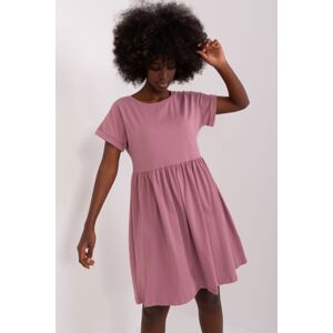 RUE PARIS Bavlněné šaty Romana tmavě růžové Velikost: XL