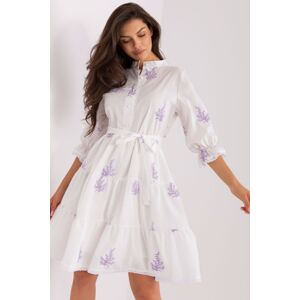 Lakerta Bavlněné šaty Jovita bílo-fialové Velikost: L/XL