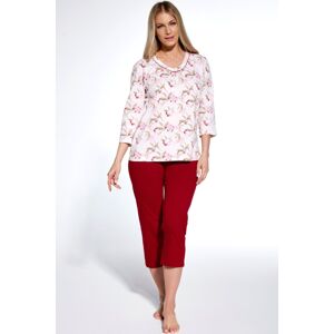 Dámské pyžamo Cornette Adela - třičtvrteční Růžová 2XL