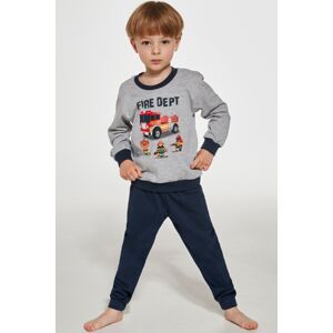 Chlapecké pyžamo Cornette Hasiči - bavlna Šedo-tmavěmodrá 110-116