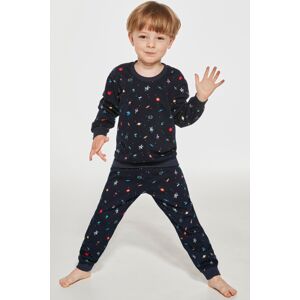 Chlapecké pyžamo Cornette Vesmír - bavlna Tmavě modrá 110-116