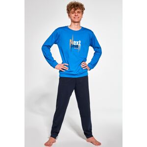 Chlapecké pyžamo Cornette Next - bavlna Světlemodrá-tmavěmodrá 176