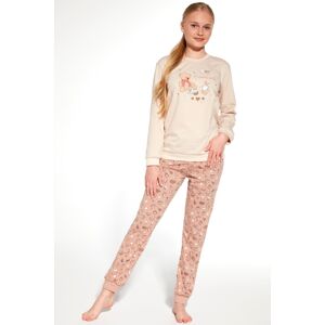 Dívčí pyžamo Cornette Evening - bavlna Světle béžová 98-104