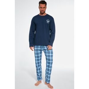 Pánské pyžamo Cornette Aviator - bavlna Tmavěmodrá-modrá L