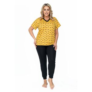 Dámské pyžamo Donna Queen Maxi Tmavě žlutá 50