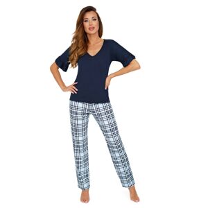 Dámské pyžamo Donna Loretta - dlouhé nohavice Tmavě modrá M
