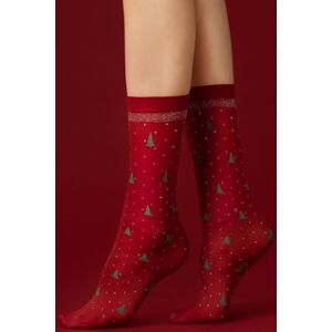 Dámské silonkové ponožky Fiore Carol - 40 DEN Červená Uni