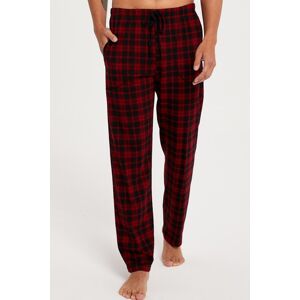 Pyžamové kalhoty Italian Fashion Zeman - dlouhé bavlněné Černo-červená L