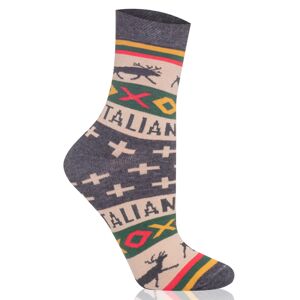 Dámské ponožky Italian Fashion S161D Asama - dlouhé Tmavě šedá-zelená 39-41