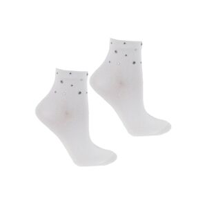 Dámské ponožky Moraj CSL500-016 - kolečka lesklé Bílá 35-38