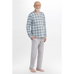 Pánské pyžamo Martel Roman 402 - bavlna Bílo-šedá XL