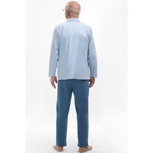 Pánské pyžamo Martel Antoni 403 - rozepínací Světle modrá 3XL
