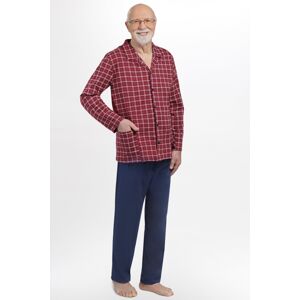 Pánské pyžamo Martel Antoni 403 - rozepínací Červeno-tmavěmodrá XL
