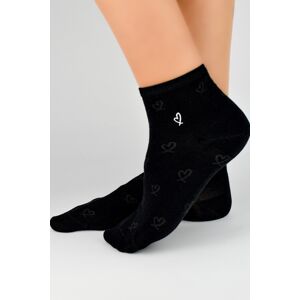 Dámské ponožky Noviti ST040 - srdce Černá 36-41