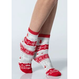 Dámské vánoční ponožky Cotonella EID060 UNI Červená
