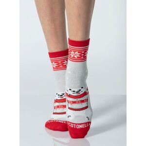 Dámské vánoční ponožky Cotonella EID070 UNI Červená