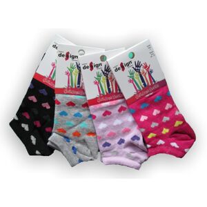 Dětské kotníkové ponožky Design Socks - barevné srdíčka