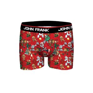 Pánské boxerky John Frank JFBD37-CH-RED PARTY XL Červená