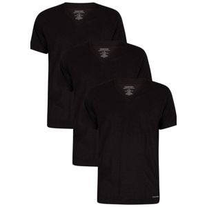 Pánské tričko Calvin Klein NB4012 3 PACK L Černá